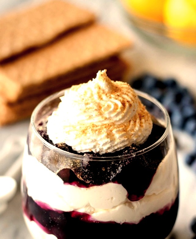 Cheesecake Parfaits with Blueberry Pie Filling